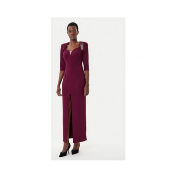 Rochie de seara -  bordeaux - poliester - elastan -