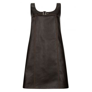 Rochie din piele ecologica cu buzunare