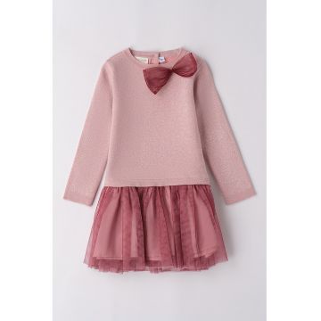 Rochie evazata cu aplicatie cu tul