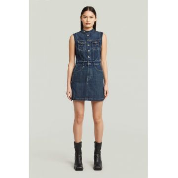 Rochie fara maneci din denim