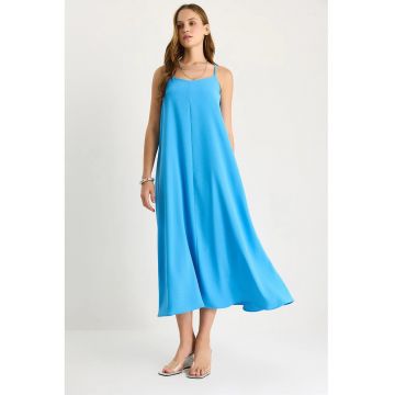 Rochie maxi -  albastru - textil