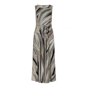 Rochie maxi evazata cu imprimeu abstract