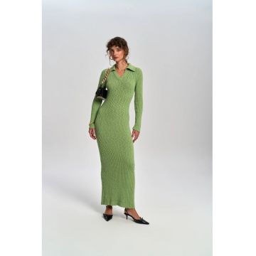 Rochie Maxi -  tricot - verde -