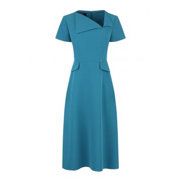 Rochie midi cu decolteu asimetric