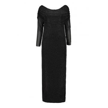 Rochie midi cu decolteu pe umeri