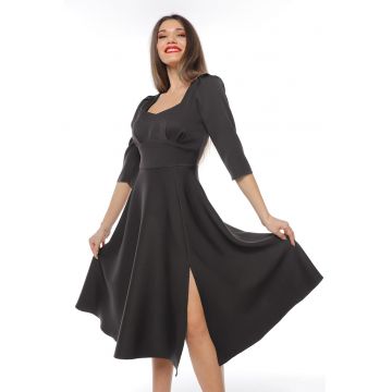 Rochie midi cu slit lateral