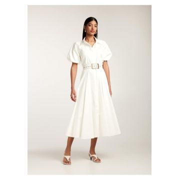 Rochie midi din bumbac tip camasa cu maneci scurte Oman