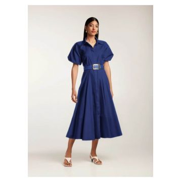 Rochie midi din bumbac tip camasa cu maneci scurte Oman