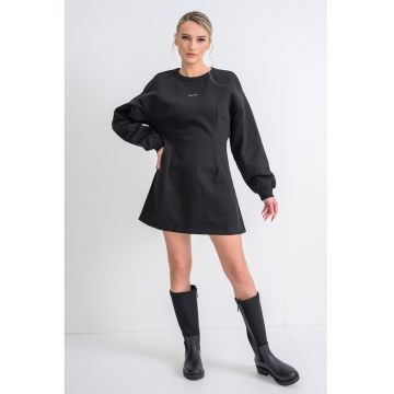 Rochie mini din bumbac cu maneci bufante