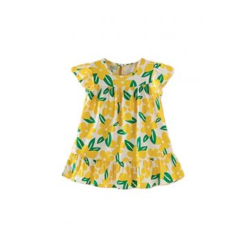 Rochie  Model Flowers - Casual - Bumbac - Fete - Maneca scurta