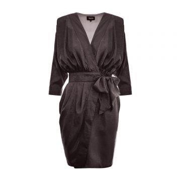 Rochie neagra cămașă  Shimmer cu curea