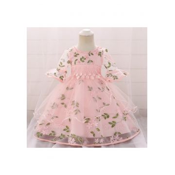 Rochie Ocazie  Model AL 11673 Princess Garden - Roz - 6-9 luni -