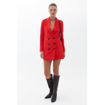 Rochie-sacou cu doua randuri de nasturi