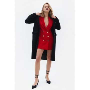 Rochie-sacou cu doua randuri de nasturi