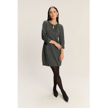 Rochie scurta din amestec de modal cu model si buzunare laterale