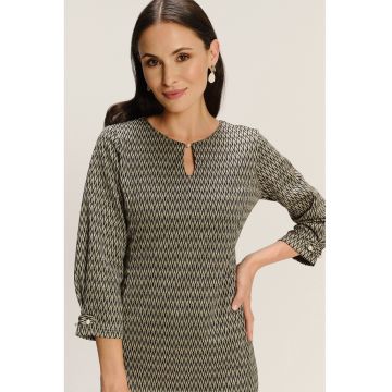 Rochie scurta din amestec de modal cu model si buzunare laterale