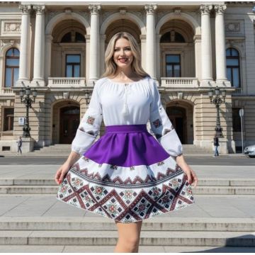 Rochie stilizata cu motive traditionale Zenovia 2