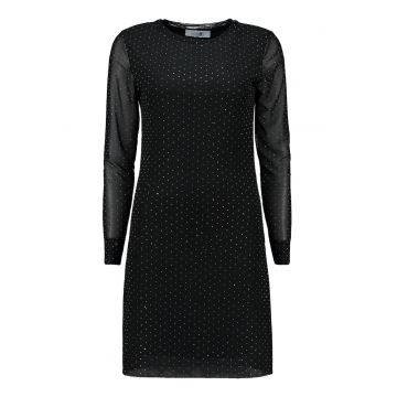 Rochie stralucitoare cu maneci semitransparente