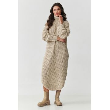 Rochie tip pulover cu guler rasucit -