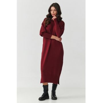 Rochie tip pulover cu maneci cazute -