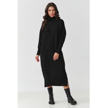 Rochie tip pulover cu slituri laterale -