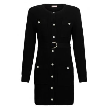 Rochie tricotata cu bureti la umeri