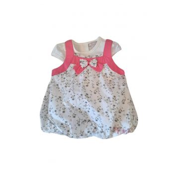 Sarafan Cu Bluza  Model Pink - Bumbac - Fete - Maneca scurta - Multicolor