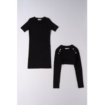 Set de rochie uni si pulover