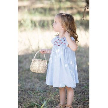 Tartine et Chocolat rochie din bumbac pentru copii culoarea bleumarin, mini, evazată