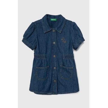 United Colors of Benetton rochie din denim pentru copii mini, evazată