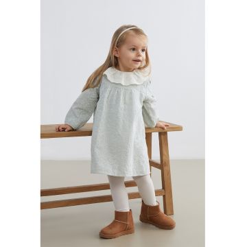 Rochie cu guler Peter Pan si maneci lungi