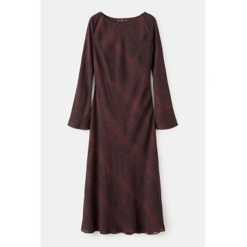 Rochie cu maneci lungi si imprimeu sarpe