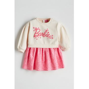 Rochie cu model 2-in-1 si imprimeu Barbie