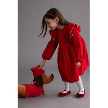 Rochie din reiat cu croiala baby-doll