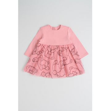 Rochie din tul cu model ursulet