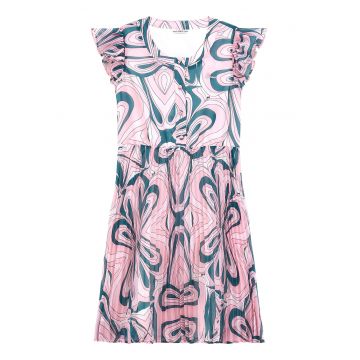 Rochie evazata cu imprimeu grafic