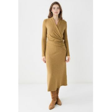 Rochie lunga petrecuta cu decolteu in V