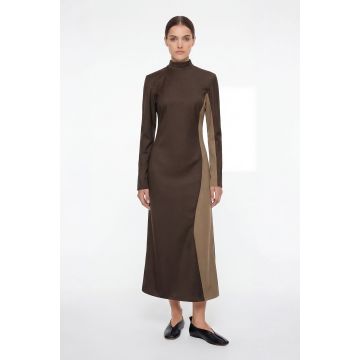 Rochie maxi bicoloră din modal