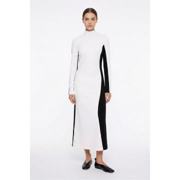 Rochie maxi bicoloră din modal