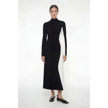 Rochie maxi bicoloră din modal