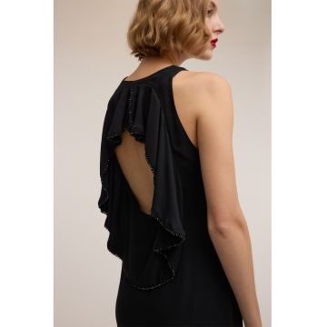 Rochie maxi cu decupaj pe partea din spate - fara maneci