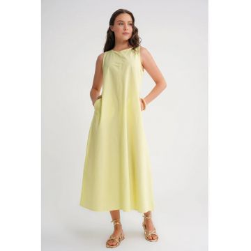 Rochie Maxi  Relaxed Fit - Galben - Textil