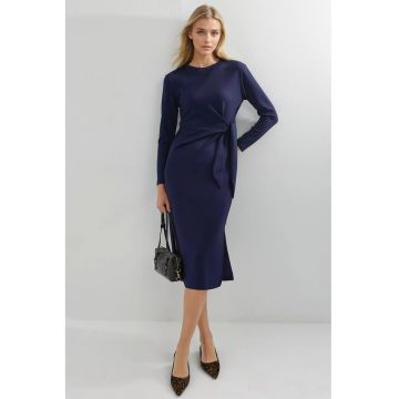 Rochie Midi -  Albastru Marin - Jerseu