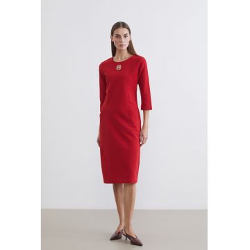 Rochie midi cu buzunare laterale