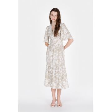 Rochie midi cu decolteu in V