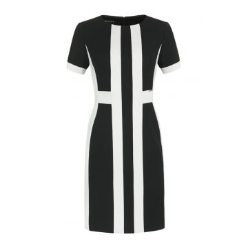 Rochie midi cu imprimeu dungat