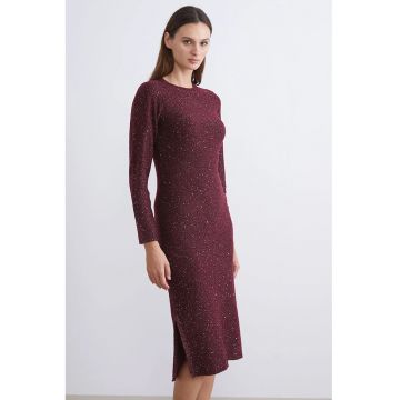 Rochie midi cu maneci lungi