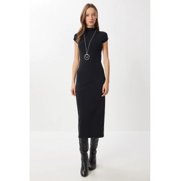 Rochie midi - Happiness Istanbul - mulata - neagra - jerseu