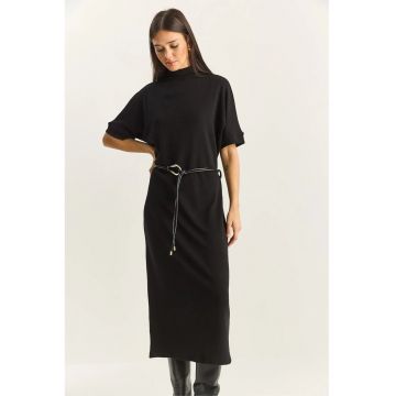 Rochie Midi  Neagra - Tricot