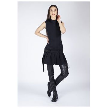 Rochie mini din bumbac cu pliseuri